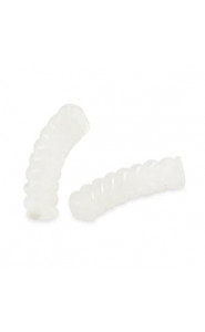 Acrylic Tube Twisted bead 33x8mm Transparent white